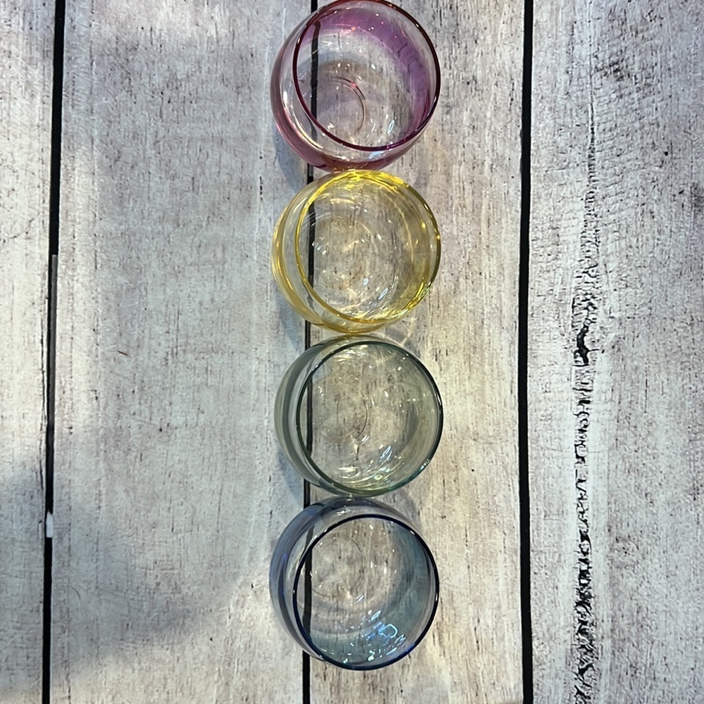 Vintage Roly Poly Color Set of 4 Glasses - Picture 2 of 5